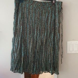 AXCESS LONG SKIRT BROWN AND TURQUOISE SIZE 12